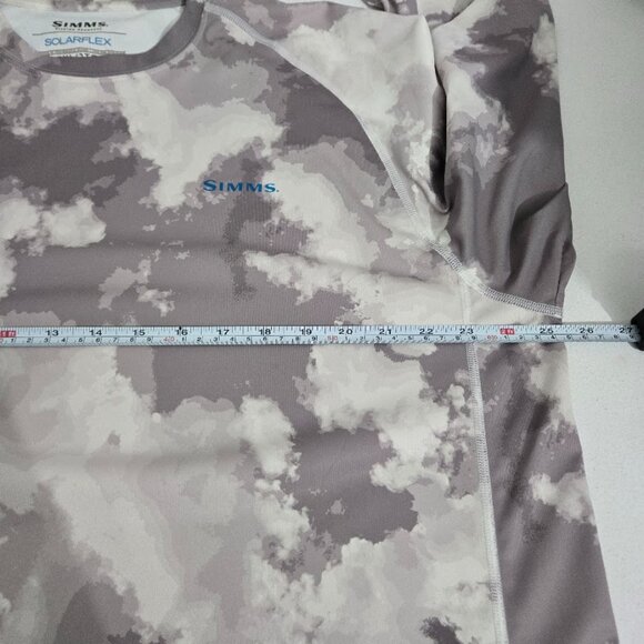 Simms Solarflex Grey Cloud Camo Mens Fishing Shirt Sz 2XL UPF50 Outdoors Sporty - Picture 5 of 13